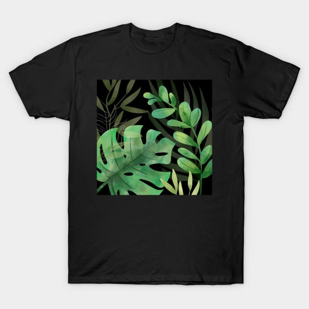 Green Oasis_Black Background T-Shirt by leBoosh-Designs